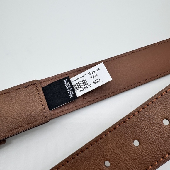 TRUE RELIGION BELT  Sage III Belt With Black Plaque Buckle 34 - Picture 13 of 15